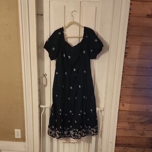 Lane Bryant Black Dress with White Floral Accents